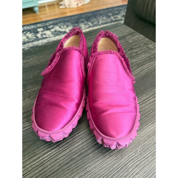 Stuart Weitzman Shoes - Stuart Weitzman Fringiebell Pink Van Slip on Platform Sneakers Sz. 8.5